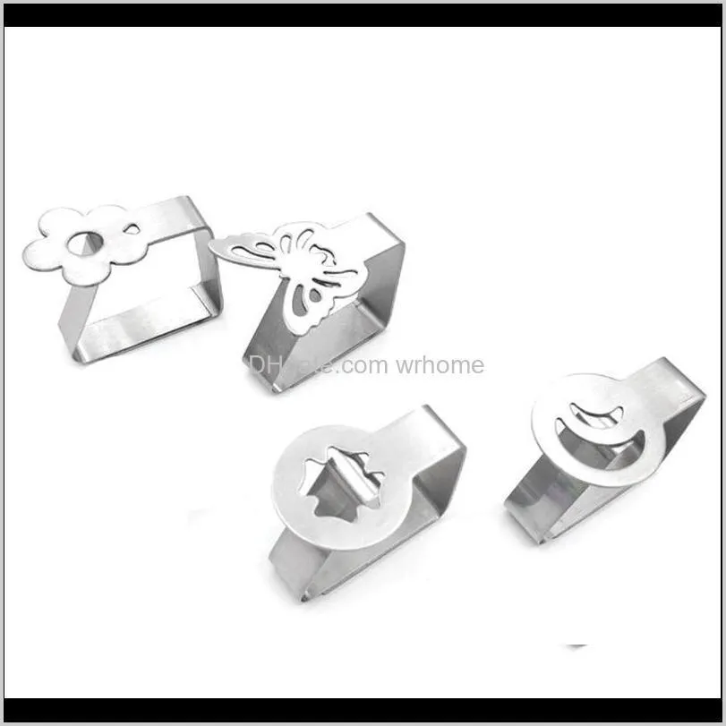 4Pcs Flower Moon Stainless Steel Home Table Cloth Tablecloth Clip Clamps Holder Bag Clips