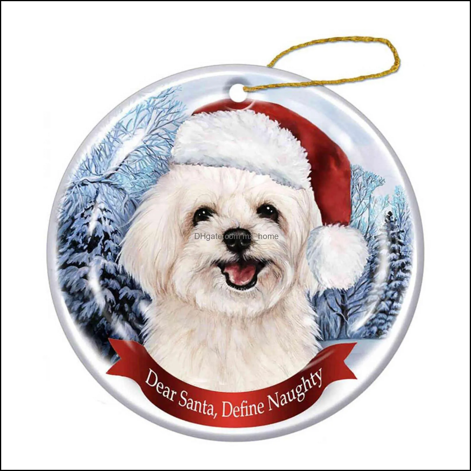 Christmas decorations 2021 Dog Crane Tree Ornaments Cute Dogs Buttons Decoration Poison Product Customized New Year 2022 Navidad 0916