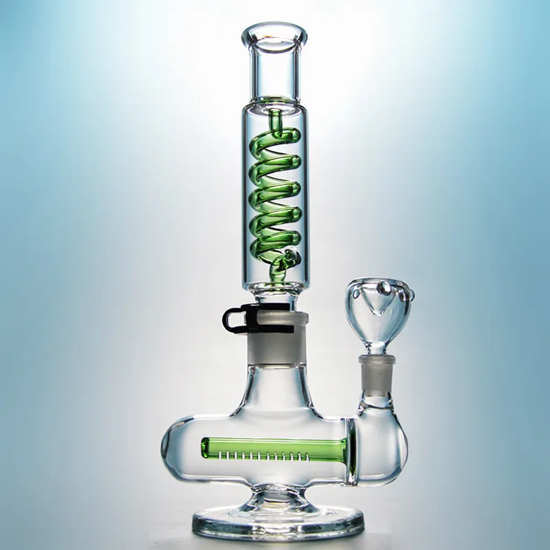 Narguilés à bobine de condenseur de 11 pouces Construire un tuyau d'eau de bang Congelable 18mm Joint femelle Bongs en verre Inline Perc Huile Dab Rigs Diffuse Downstem