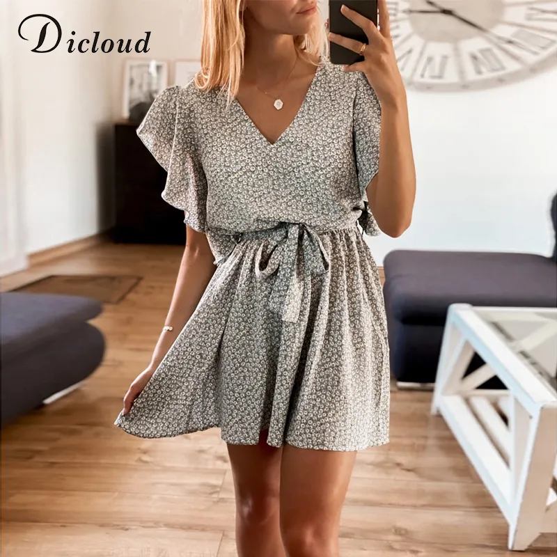 knee length dresses for ladies Paneros Clothing Women's Flora Mini Dress in Black Floral Print