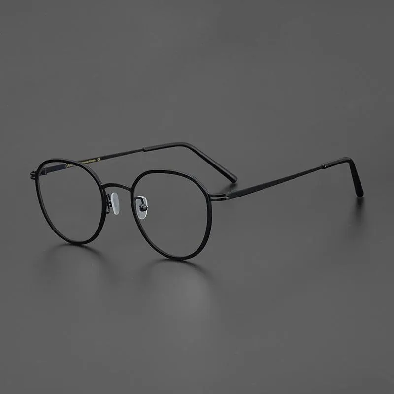 Fashion Sunglasses Frames Hand-Made Titanium Retro Round Optical Eyeglasses Frame Men Women Super Lightweight Circle Prescription Myopia Gla