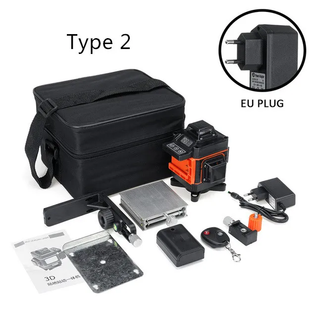 HGLINE 4D 16-Line Laser Level – Self-Leveling 360° With IP54 Protection, Battery Included