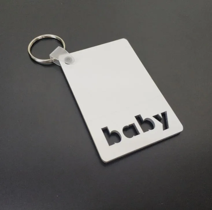 24 Pcs/Set Sublimation Blank Keychains Thermal Transfer Key Chain  Double-Side Printed MDF Keyrings with