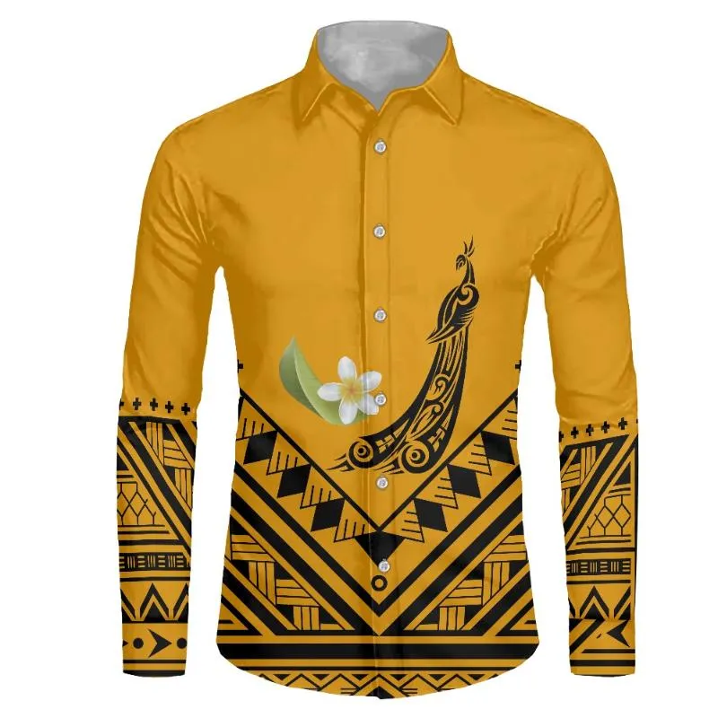 Мужские классические рубашки HYCOOL, последние татуировки, рубашка с длинным рукавом в этническом стиле, мужская красная рубашка больших размеров, самоанский полинезийский формальный воротник279J