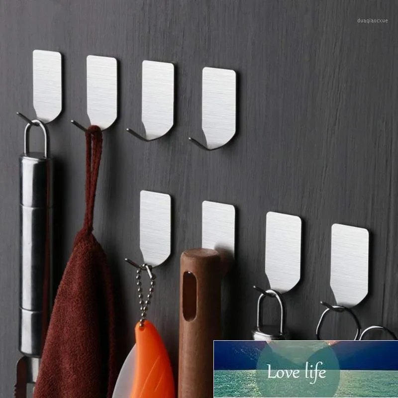 Hooks & Rails Set Seamless Free Nail Key Hanger Self Adhesive Home Kitchen Wall Door Stainless Steel Holder Accessories Gadgets1 Factory price expert design Quality