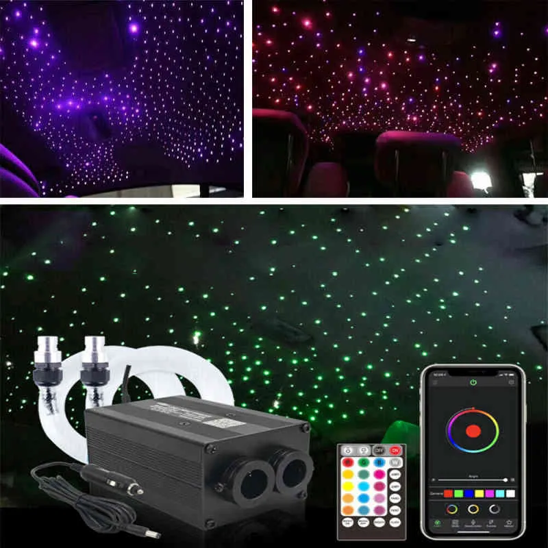 Voiture ciel étoilé toit voiture LED intérieur ciel étoilé plafond 150  pièces fibre optique scintillant musique contrôle Auto Intyeiror toit  étoile