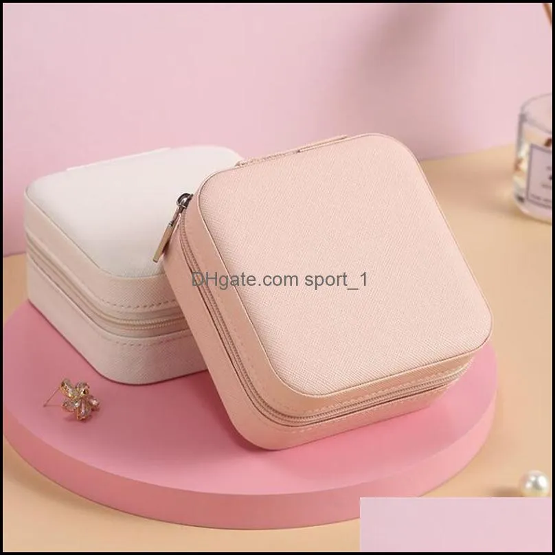 Jewelry Box Portable Travel Storage Boxes Organizer PU Leather Display Cases for Necklace Earrings Ring Jewellery Holder Case