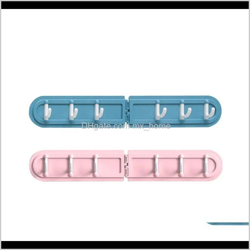 5pcs foldable corner 6 hook key bag clothes holder home organization and storage hooks for wall bathroom accessories