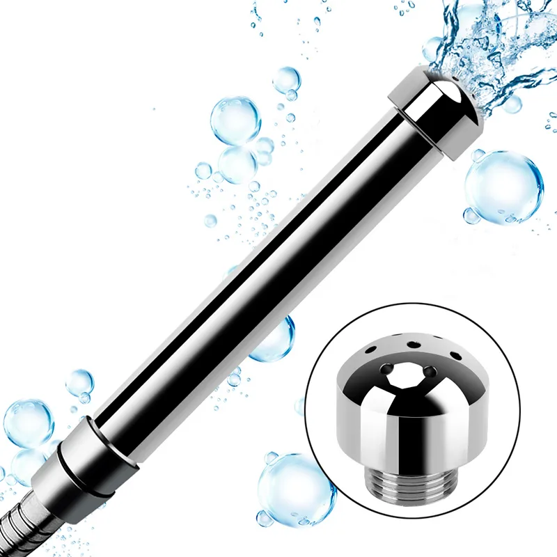 Stainless Steel Shower Enema 3 Style Water Nozzle Anal Plug Vaginal