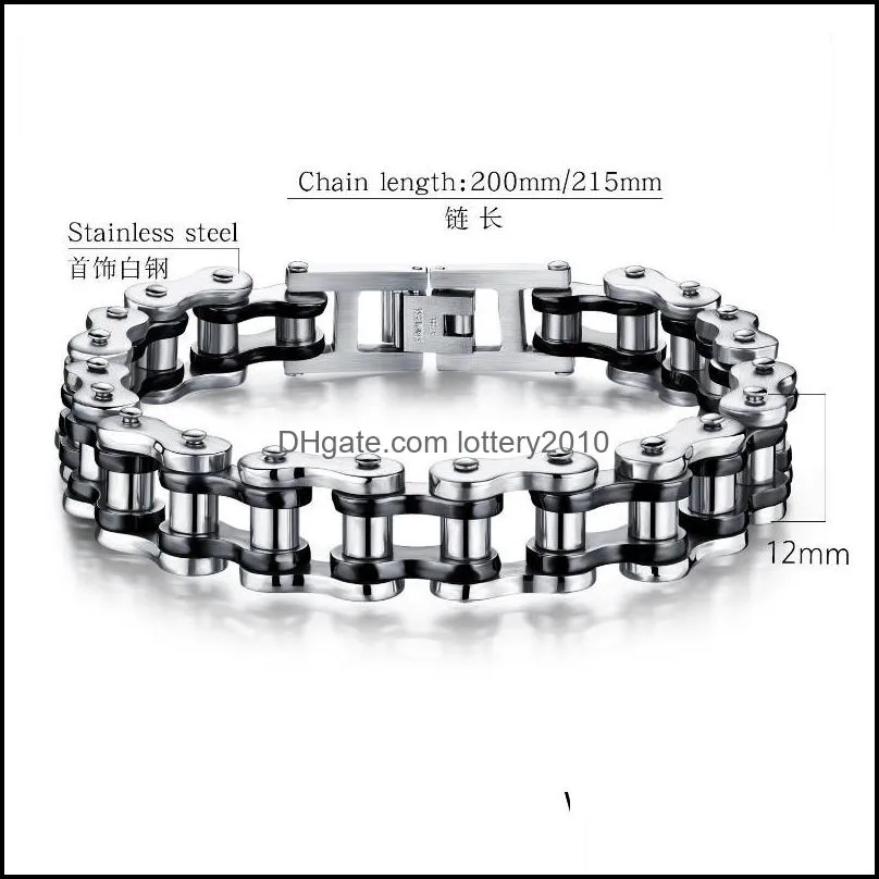 Selling Bracelet Men`s Titanium Steel Rock Personality Motorcycle Chain Bicycle Link,