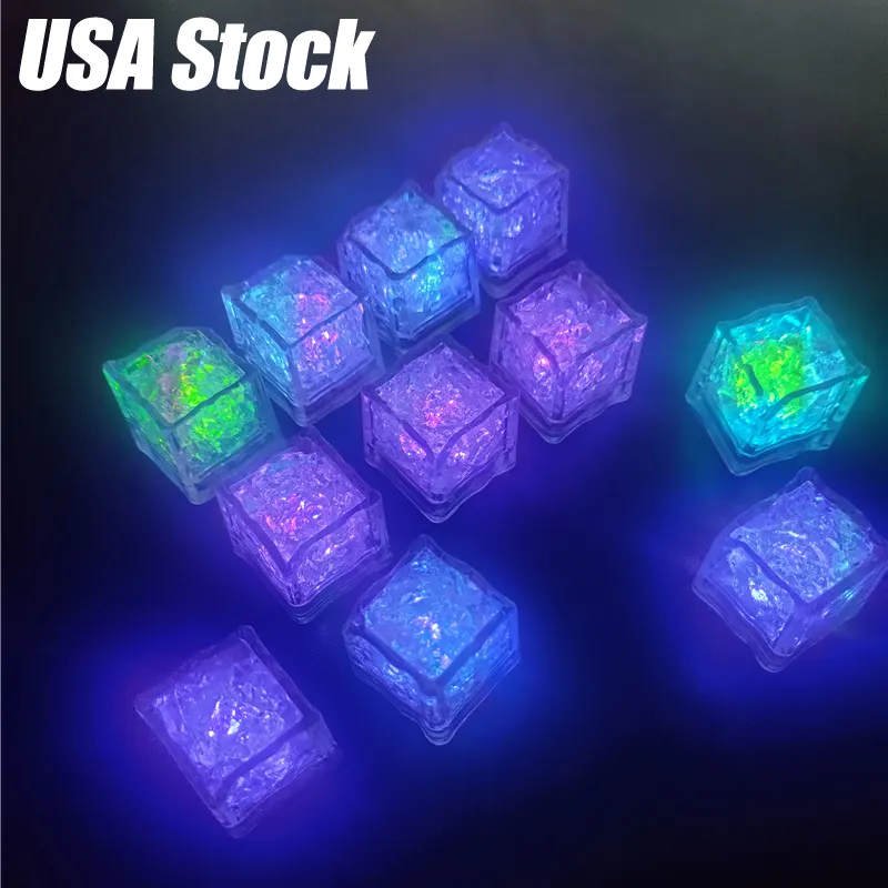 Cube Lights Multi-Color Lysous Ice Cubes 960pcs Light-up Led Ice Cubes Simulering Ice Cube för Party Wedding Bars