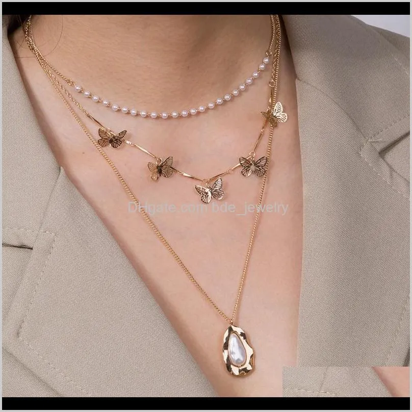 Tahmiler Jewelryfashion Düzensiz Metal Kolye Kolyeleri Modaya uygun All-Match Geometrik Çok Katmanlı Kolye Kadın Mücevher Damlası Teslimat 2021 I
