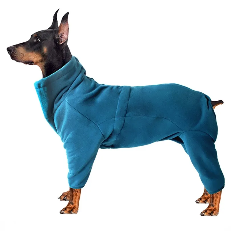 Winter Hund Overalls Vier Beine Pyjamas Warme Enge Kleidung für Kleine Große Hunde Outdoor Walk Fleece Overall Weihnachten Haustier Kostüm 210914