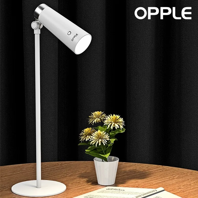 Oply multifunktionell 3 i 1 skrivbordsbordslampa USB-laddning ficklampa Ögonskydd Modernt järnkontor lärande sovrumsinredning