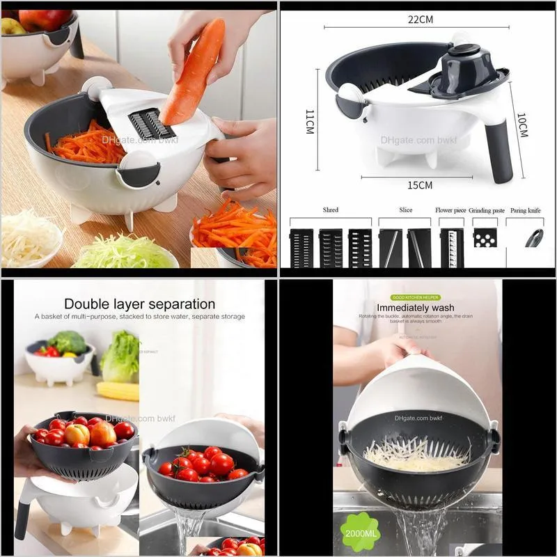 hot 8 in 1 multifunctional household vegetable cutter set vegetable fruit carrot potato shredded diced grater kitchen tool 201201