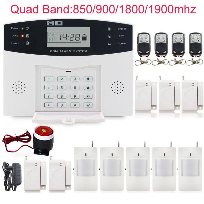 Wireless 433 MHz Home Awlglar Security SIM SMS GSM System alarmowy czujnik drzwi detektora PIR z przewodowymi systemami syreny