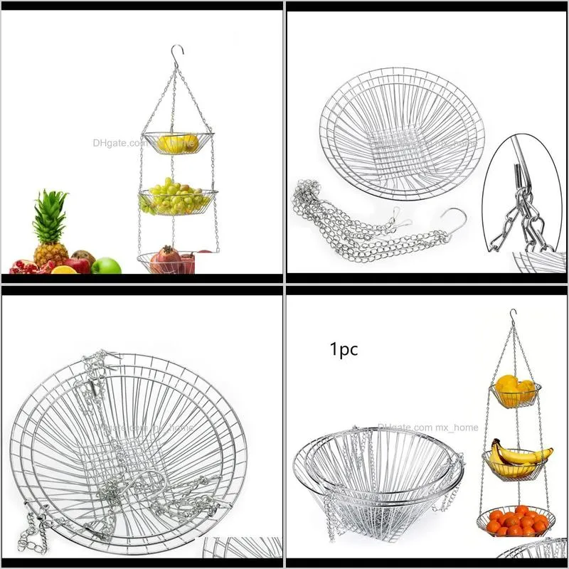 Housekeeping -Organisation Gardentier Organizer Halter Küche Metall Haushalt Aufbewahrung Obstkorb Dekoration Rack Gemüse Klappbar