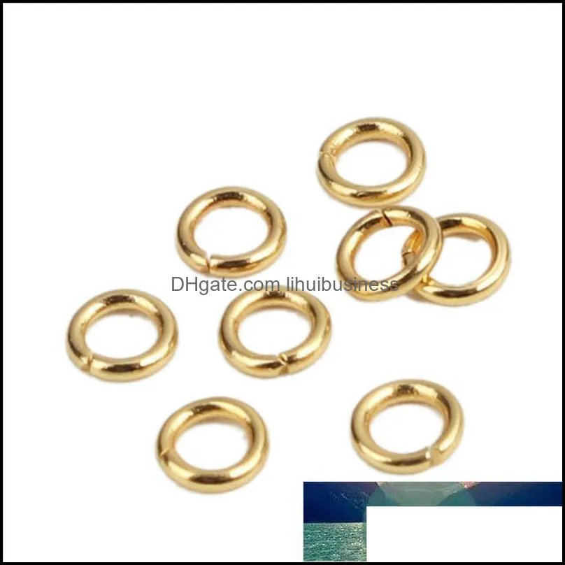 Otros accesorios de joyería Componentes Anillos de salto abiertos de acero inoxidable Círculo Anillo de color dorado para hacer bricolaje Aessories hechos a mano 4 mm de diámetro. Gota d