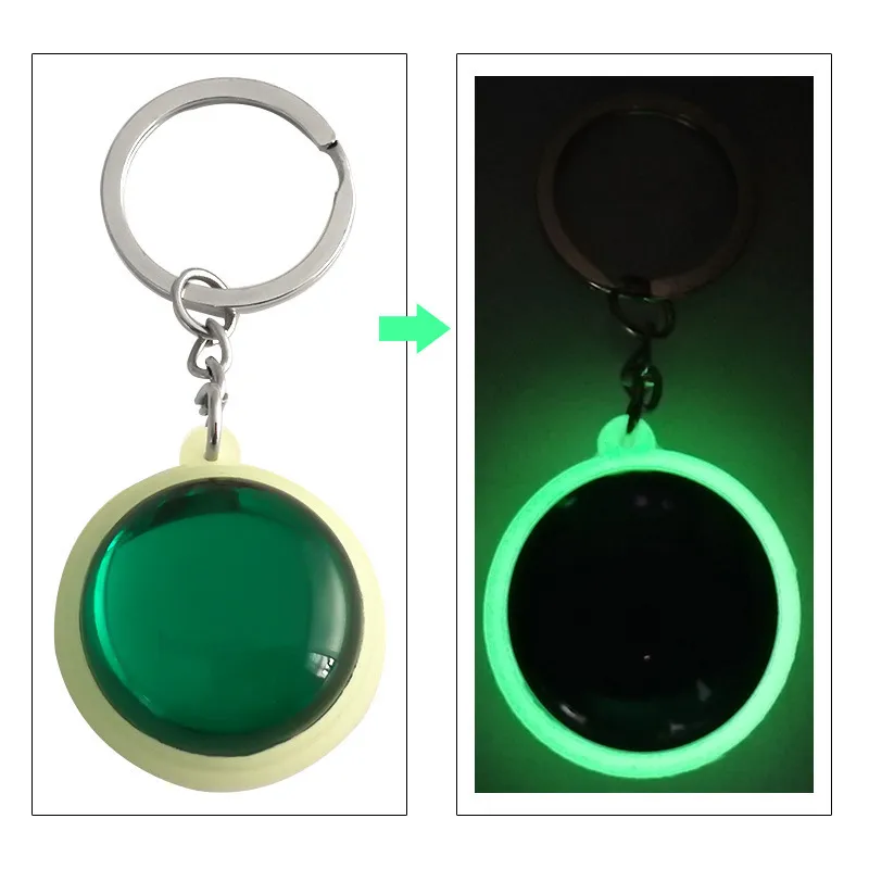 Luminous Acrylic Keychains Holder Heart Round Pendant Keyrings Bag Charms Glow In the Dark Women Men Fashion Key Rings Chains Accessories