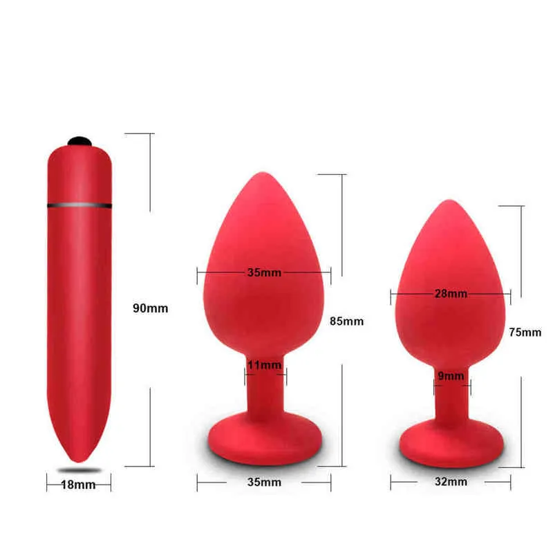 NXY SEX肛門玩具シリコーンプラグバット前立腺マッサージャーの初心者男性女性アダルトゲイショップミニ小型エロ弾丸バイブレーターおもちゃ1202