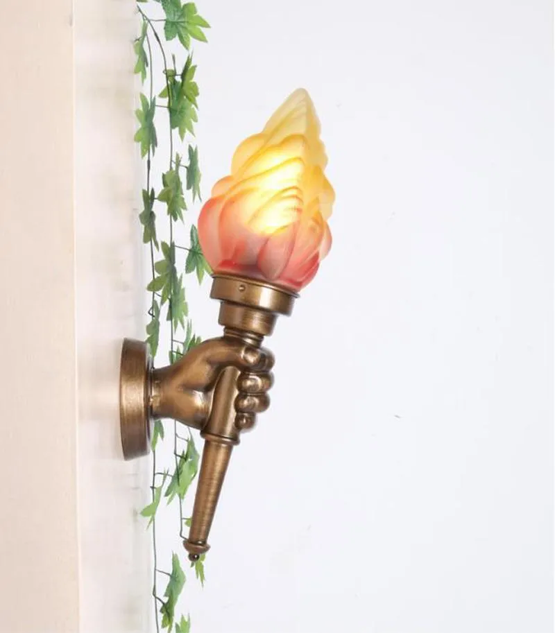 Wall Lamp Creative Torchbearer Retro Art Home Stay Torchlight Bar Restaurant Cafe