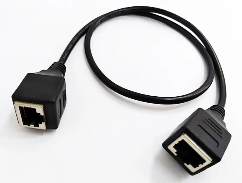 كبلات الشبكة ، RJ45 أنثى إلى أنثى التوصيل 10 متر / 100 متر إيثرنت LAN كابل تمديد حوالي 60 سم / 2 قطعة