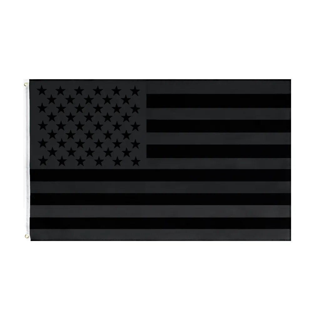 Johnin 3x5fts Black American Flag Inget kvartal kommer att ges oss USA Historical Protection Banner