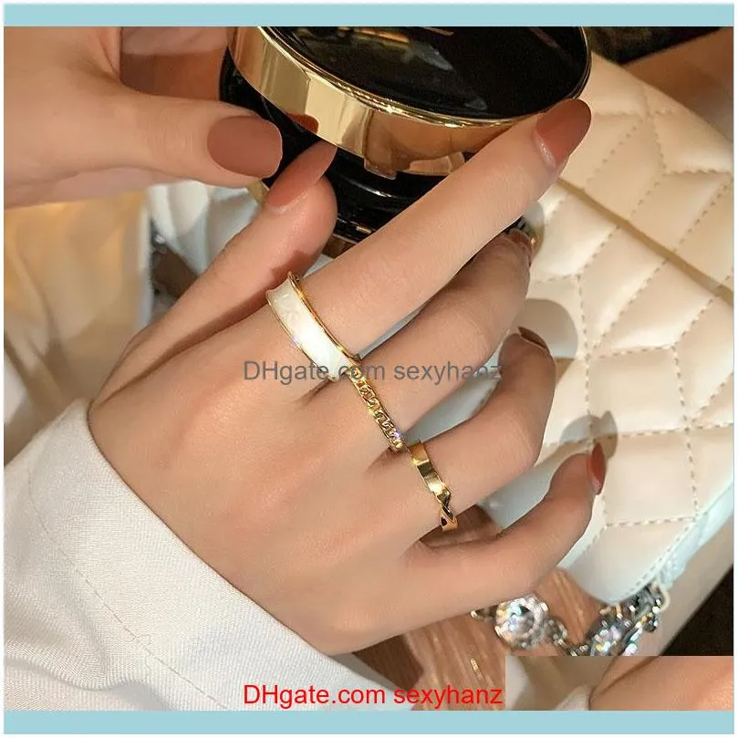 Fashion Simple Design Ring Vintage Gold Color Joint Rings Sets For Women Jewelry Korean Version Finger Cluster