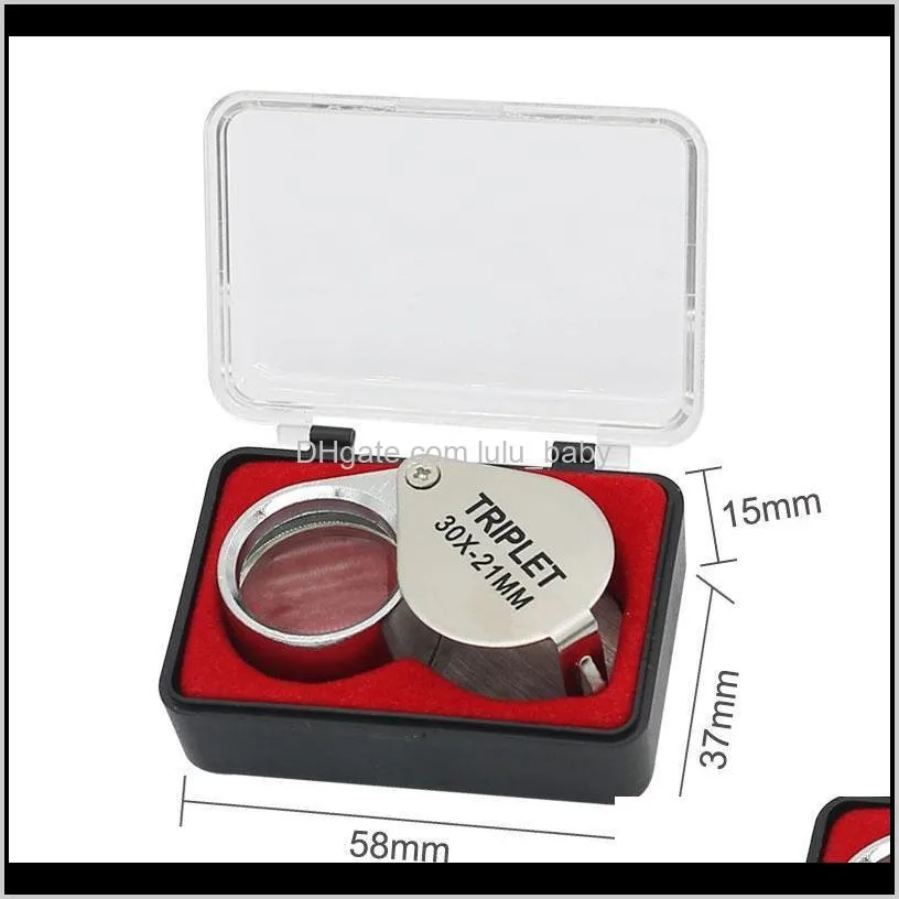 mini 30,20,10x21mm jewelers eye loupe magnifier magnifying glass for jewelry diamond 01-33