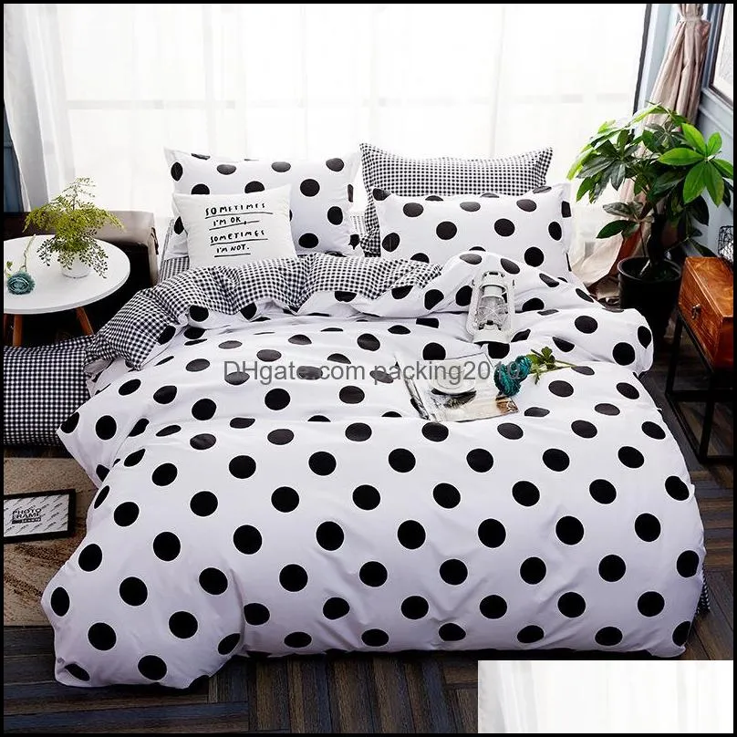 Bedding Supplies Textiles Home & Gardenbedding Sets Fashion 100% Cotton Stripe Twin/Fl/Queen/King/Super King Size Quilt Er Bed Sheet Pillowc