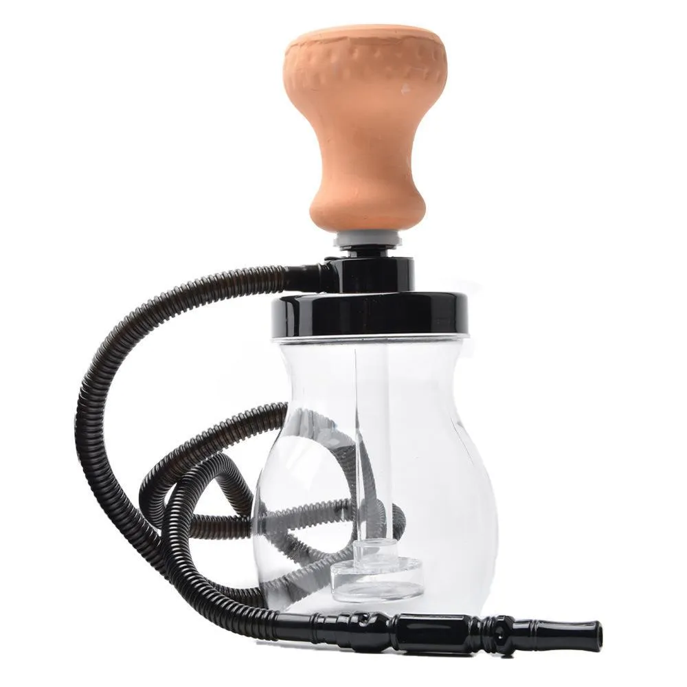 Hookah Huile DAB Tuyaux d'eau Bong Set 25 cm Arabe Plastique Simple Tuyau pour Bar Cadeau Cadeau Accessoires