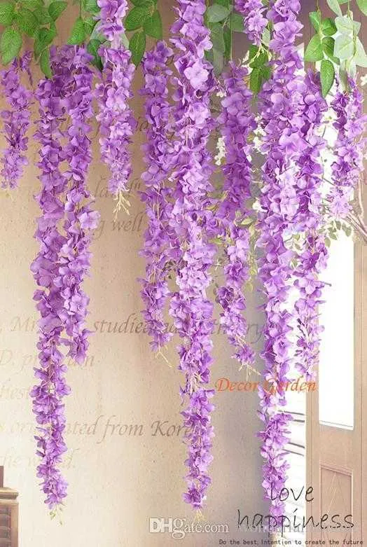Artificial Hydrangea Wisteria Flower For DIY Wedding Arch Background Square Rattan Wall Hanging Basket Can Be Extension