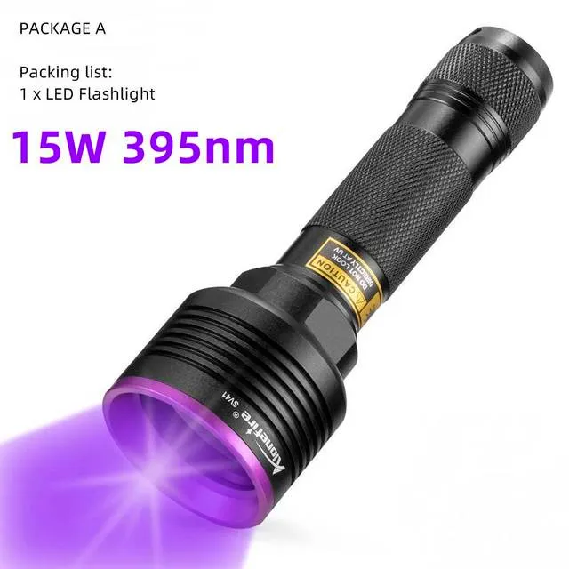 Powerful UV Flashlight 365nm 395nm – Blacklight LED Torch For Fluorescent Markers
