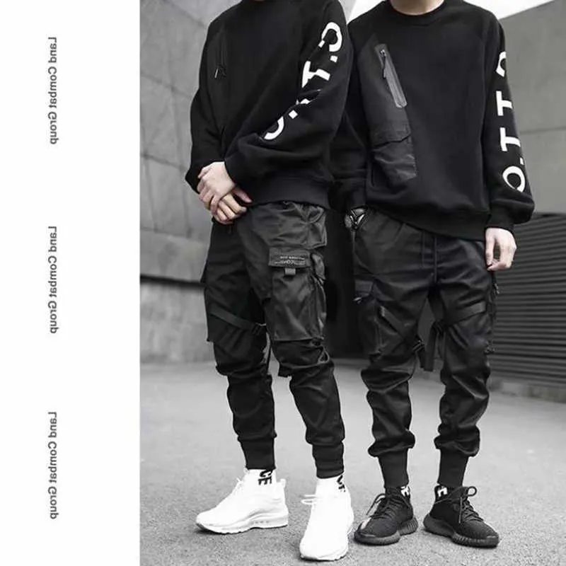 Hip Hop Boy Multi Pocket Elastic Waist Harem Pant Mens Streetwear Punk  Casual Slim Fit Cargo Trousers For Dancing Black Jogger Pants 210723 From  Lu01, $16.26