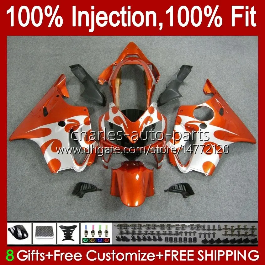 Corpo de molde de injeção para Honda CBR 600 F4 FS CC 600F4 600cc laranja de prata 1999-2000 Bodywork 54No.38 100% Fit CBR600F4 CBR600 F4 99 00 CBR600FS 1999 2000 Kit de Feira do OEM