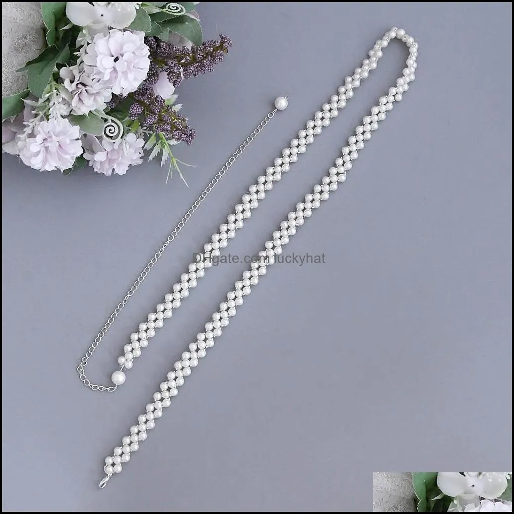 Simplicity Pearl Wedding Belts Bride Accessories Girl Engagement Prom Party Evening Dresses Belt Bridesmaid Decoration