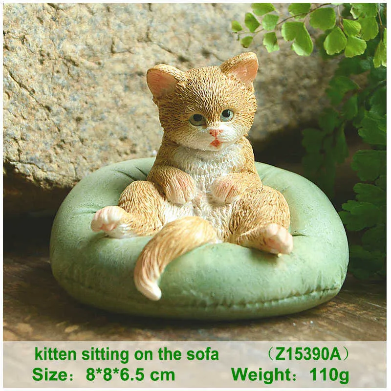Kleine Katzenfiguren, Schöne Katzen-Dekoration – Produktbild-Vorschau 3