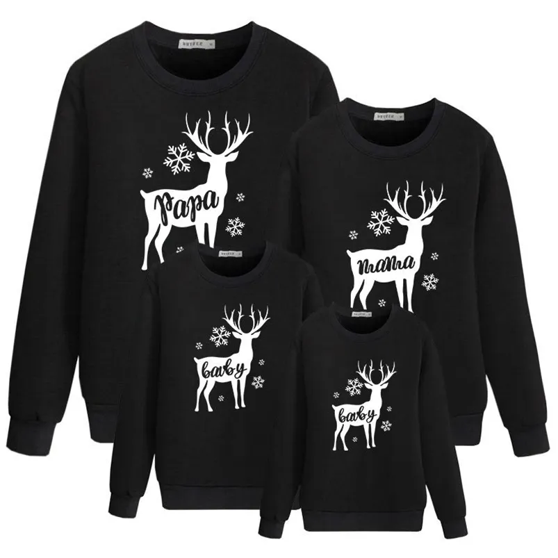 Familie Weihnachtspullover Vater Mutter Tochter Sohn Passende Outfits Look Jahr Kinder Hoodies Kleidung Mama und ich Kleidung 211018