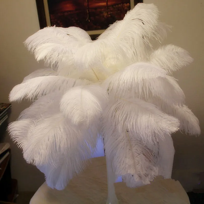 Wholesale Large White Ostrich Feathers for Crafts Wedding Party Table  Centerpiece Home Vase Decor Jewelry Decoration Accessories