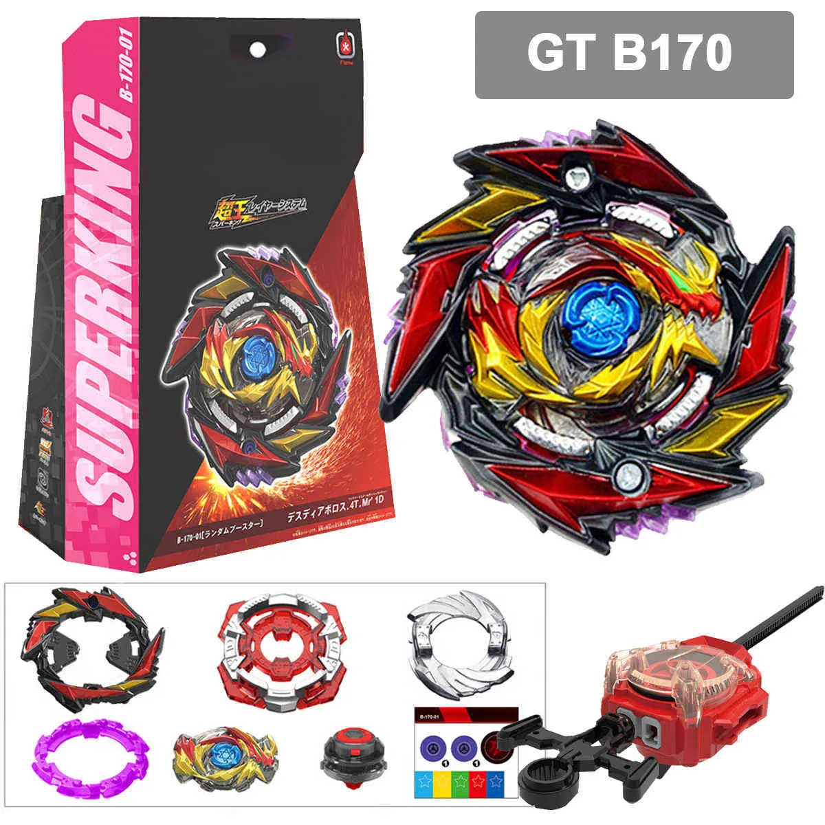 Beyblades Burst Sparking Launcher och EngineBar Metal Fusion GT Gyro med GT B170-01 Gyroskop Leksaker för barn X0528