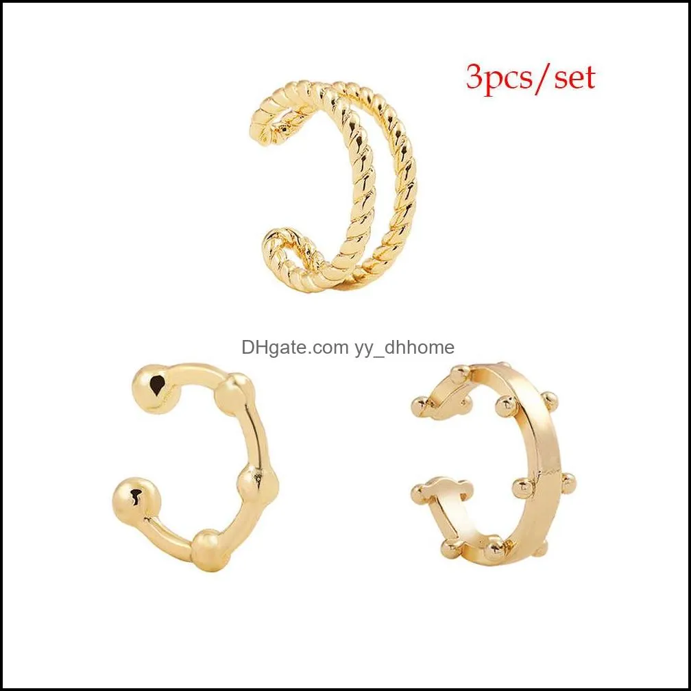 dangles 5 Pair of Fashion Round Twist Copying Small Hook Earrings Set For Women Simple Gold Cz Long Chain 2021 New