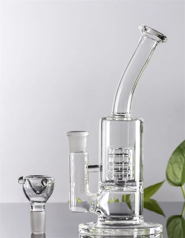 Matrix Perc Glass hookah Dab Rig Water Pipe pipes 9" tall 5mm thick bongs with heady bowl or banger oil rigs bubbler