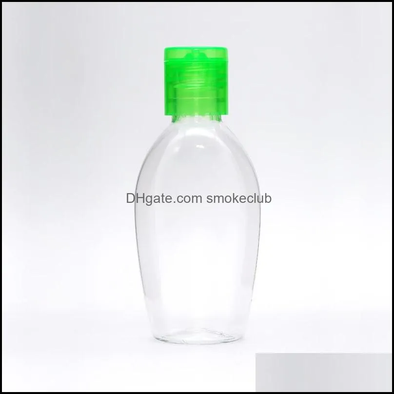 50ml Hand Sanitizer Bottle Empty Hand Wash Bottles PET Plastic Bottle For Disinfectant With Flip Cap Green White