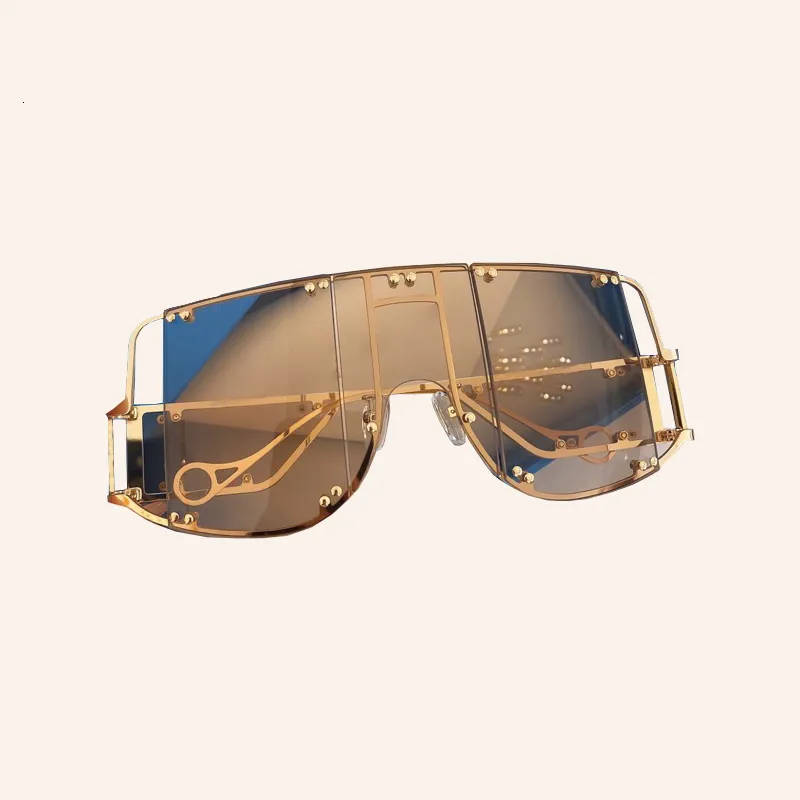 特典付 最高品質の合金リベットアイウェア特大ミラーサングラス男性女性高級ブランドデザイナーシェードサングラストレンドユニーク21 限定特典付 Fashion Accessories Sunglasses Afippa Org Br