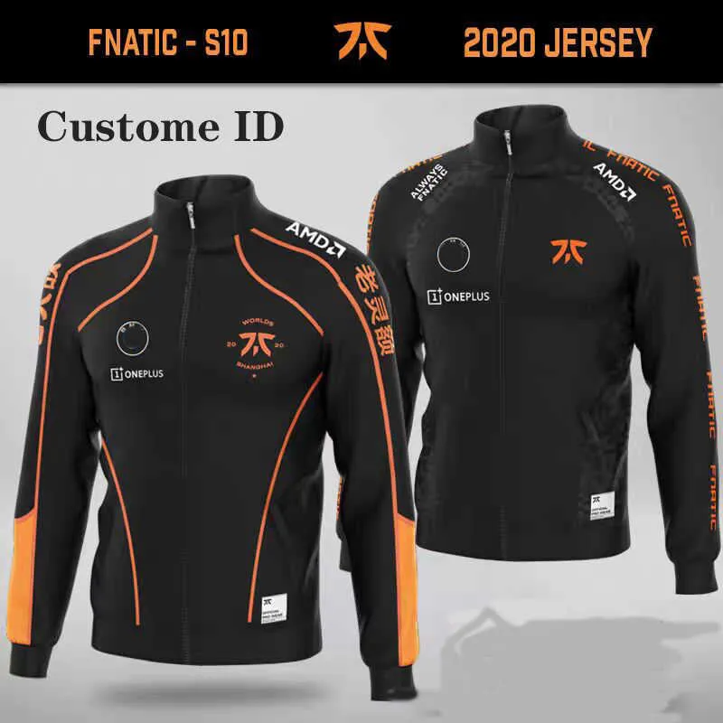 2021 Moda Fnatic Dünya Şampiyonası Jersey Ball Jersey Zip Ceket LOL Ligi Legends oyunu FNC Takım Üniforma Ceket G1007