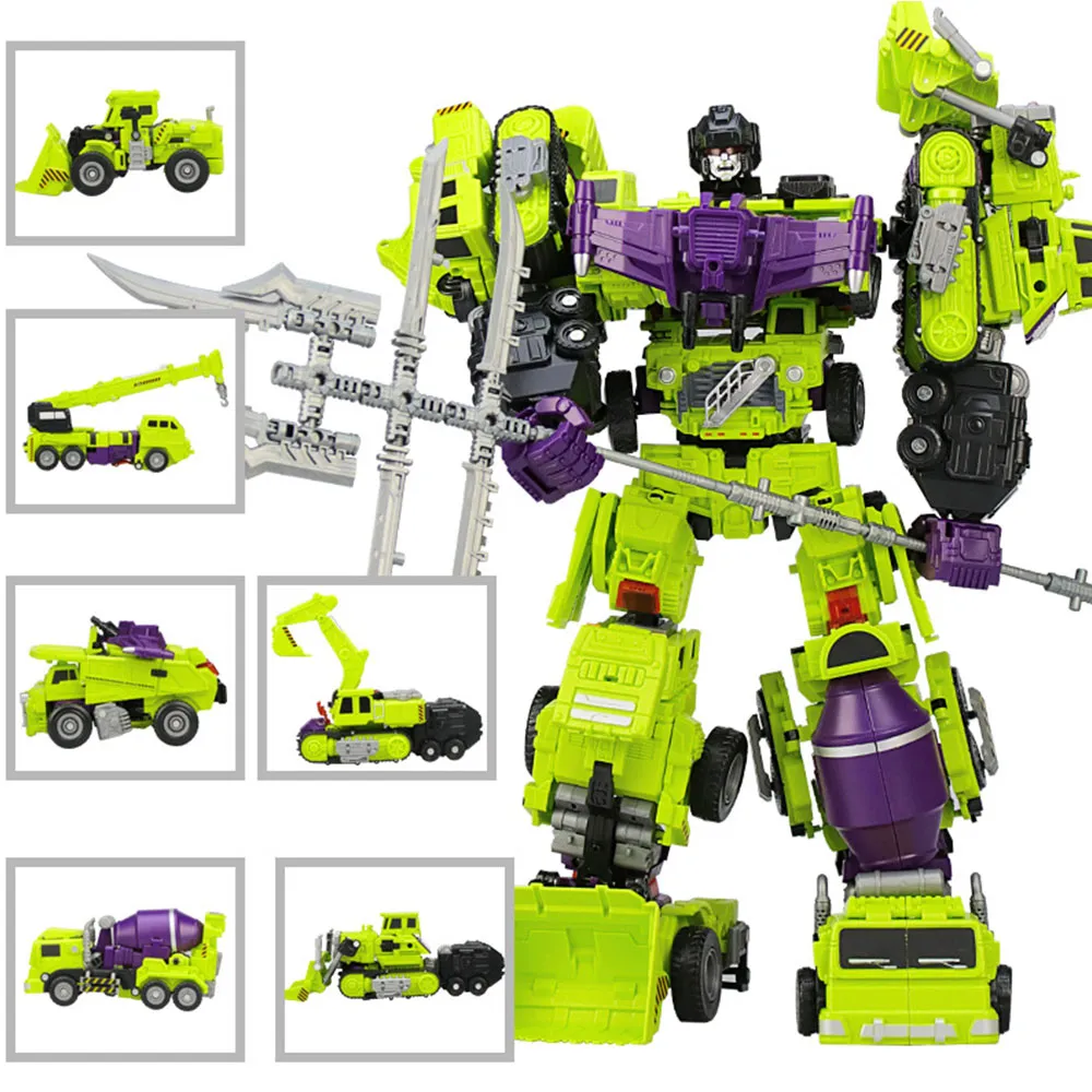 DHgate.com:6-in-1 Construction Truck DIY Excavator Robot Toy Set, Take ...
