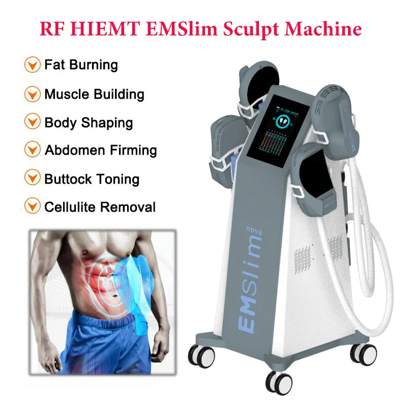4 مقابض RF HIEMT آلة تقليل الدهون Taslashape Hi-Emt Slimming Musccle Building أجهزة Emsliming