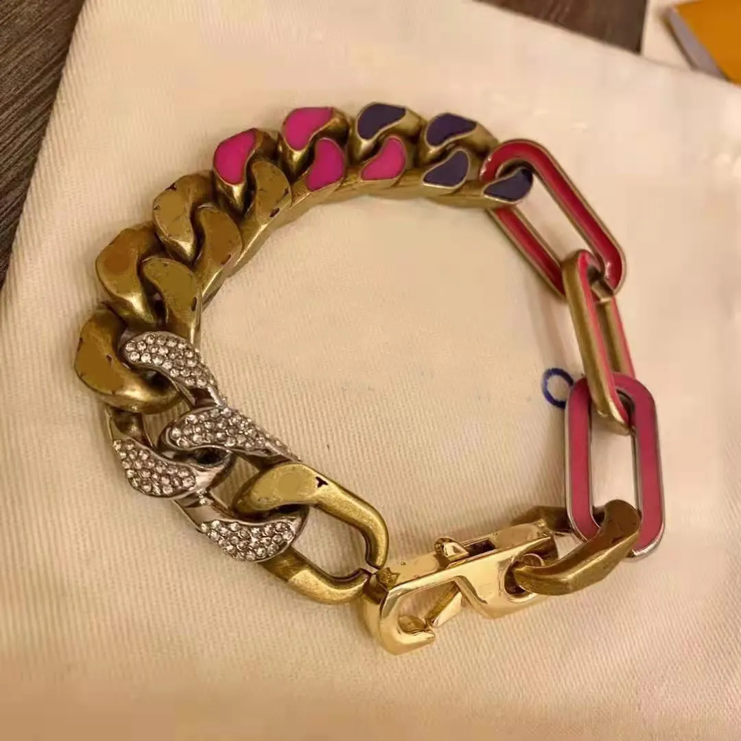 2021 New Color Hip Hop Diamond Cuban Necklace Men`s Chain Bracelet High Quality With Box