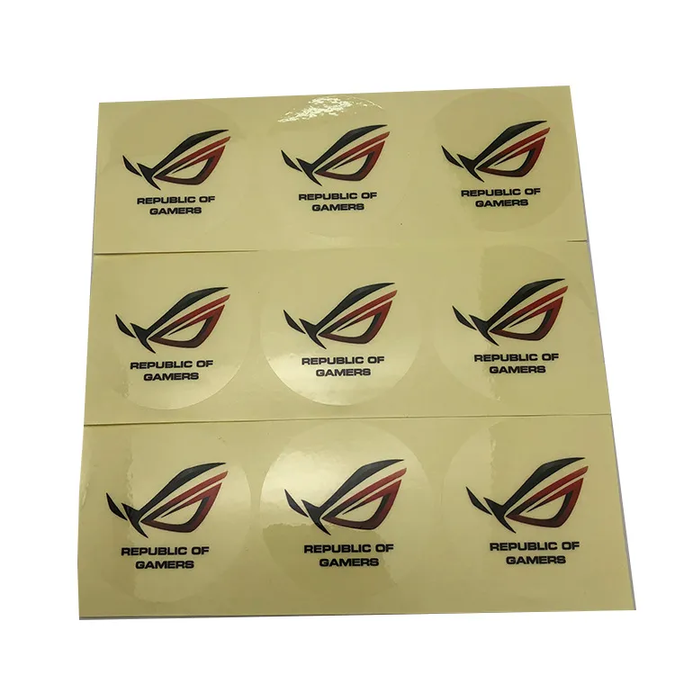 Adesivi di etichetta adesiva impermeabile impermeabile stampata rotonda rotonda su misura Adesivi di etichette colorate di stampa colorata
