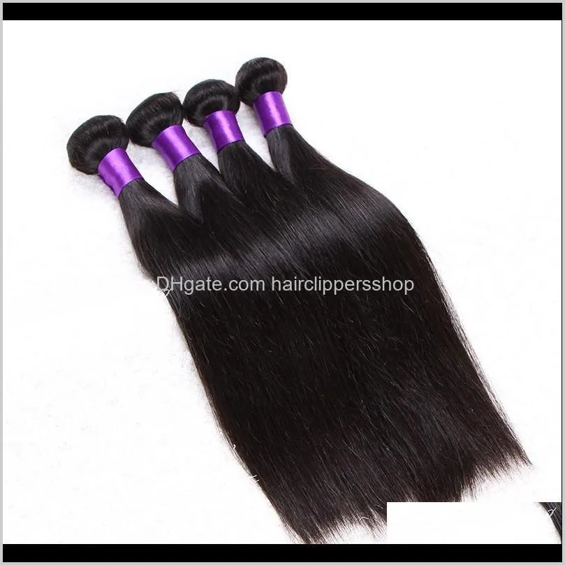 brazilian straight hair 4 bundles non-remy hair shipping natural black color 100% human hair weaving, 